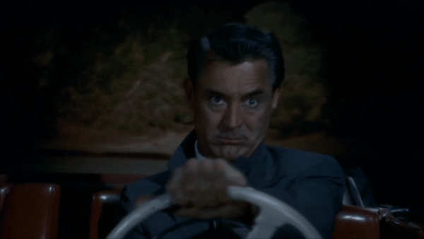 Carey Grant driving drunk in North by Northwest